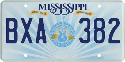 MS license plate BXA382