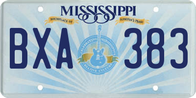 MS license plate BXA383