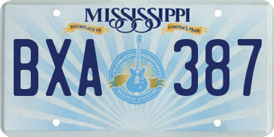 MS license plate BXA387