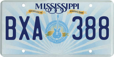 MS license plate BXA388