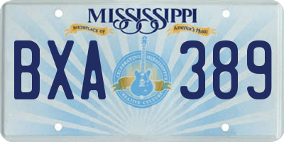 MS license plate BXA389