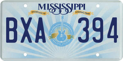 MS license plate BXA394