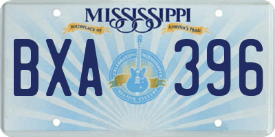 MS license plate BXA396