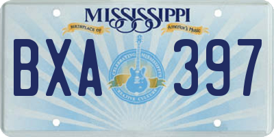 MS license plate BXA397