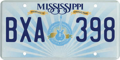 MS license plate BXA398