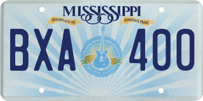 MS license plate BXA400