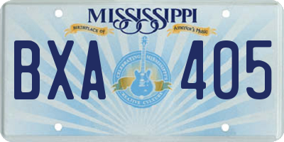 MS license plate BXA405