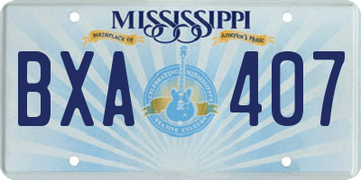 MS license plate BXA407