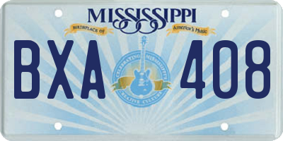 MS license plate BXA408