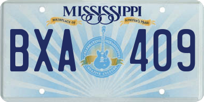 MS license plate BXA409