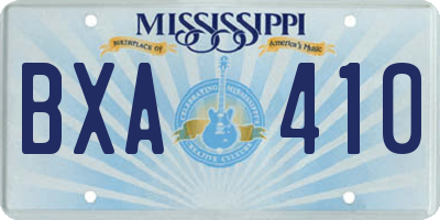 MS license plate BXA410