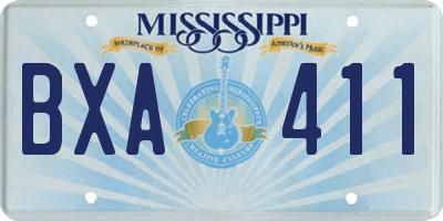 MS license plate BXA411