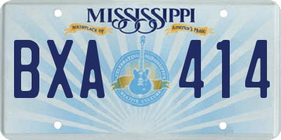 MS license plate BXA414