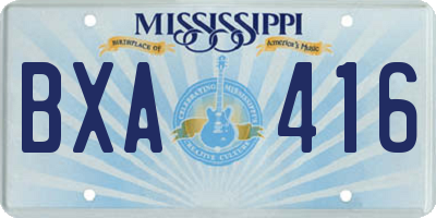 MS license plate BXA416