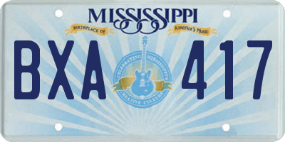 MS license plate BXA417