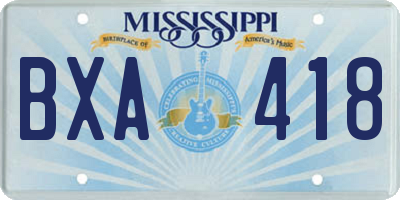 MS license plate BXA418
