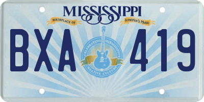 MS license plate BXA419