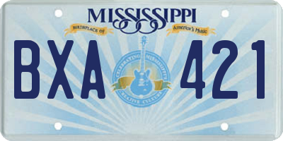 MS license plate BXA421