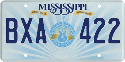 MS license plate BXA422