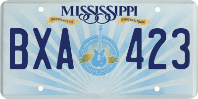 MS license plate BXA423