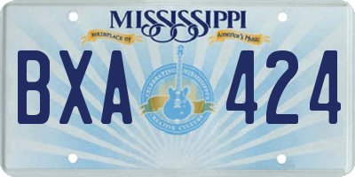 MS license plate BXA424