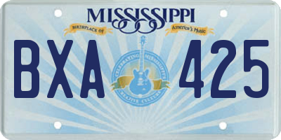 MS license plate BXA425