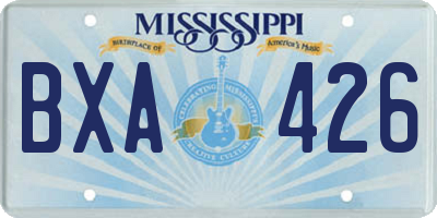 MS license plate BXA426