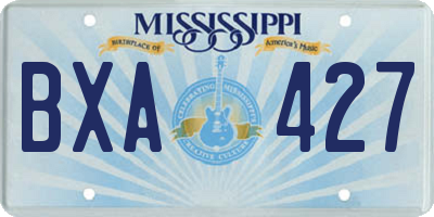 MS license plate BXA427