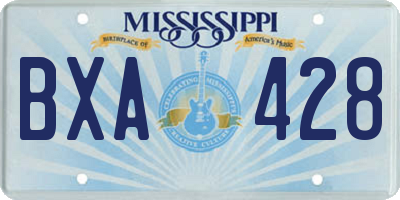 MS license plate BXA428