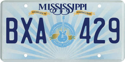 MS license plate BXA429