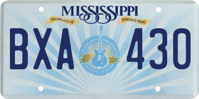 MS license plate BXA430