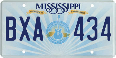 MS license plate BXA434