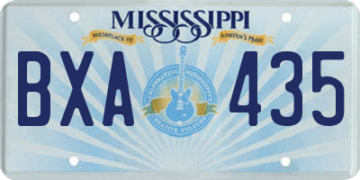 MS license plate BXA435