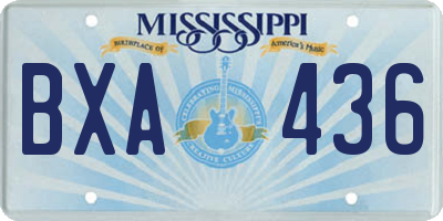 MS license plate BXA436