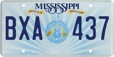 MS license plate BXA437