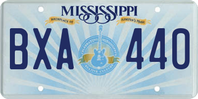 MS license plate BXA440