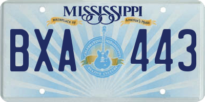 MS license plate BXA443