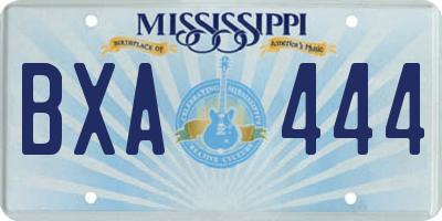 MS license plate BXA444