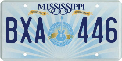 MS license plate BXA446