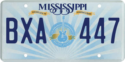 MS license plate BXA447