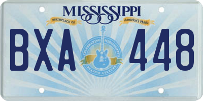 MS license plate BXA448