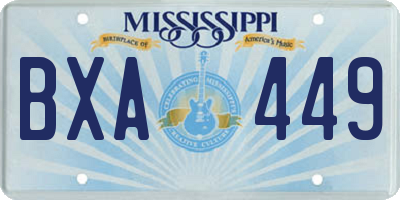 MS license plate BXA449