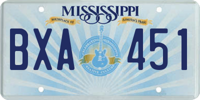 MS license plate BXA451