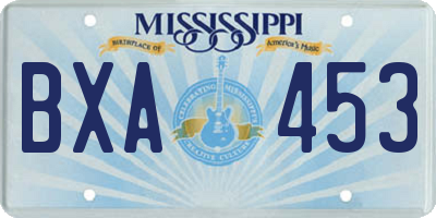 MS license plate BXA453