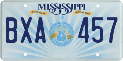MS license plate BXA457