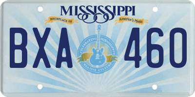 MS license plate BXA460