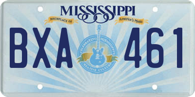 MS license plate BXA461