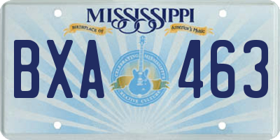 MS license plate BXA463