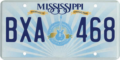 MS license plate BXA468