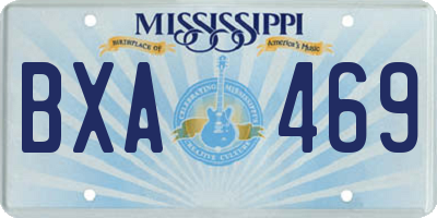 MS license plate BXA469